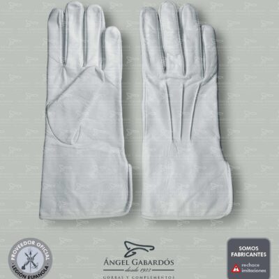 Guantes - Manoplas de piel . Blancos. Gala. Legionario