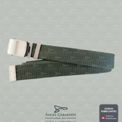 Cinturón Lona Verde Cajeta